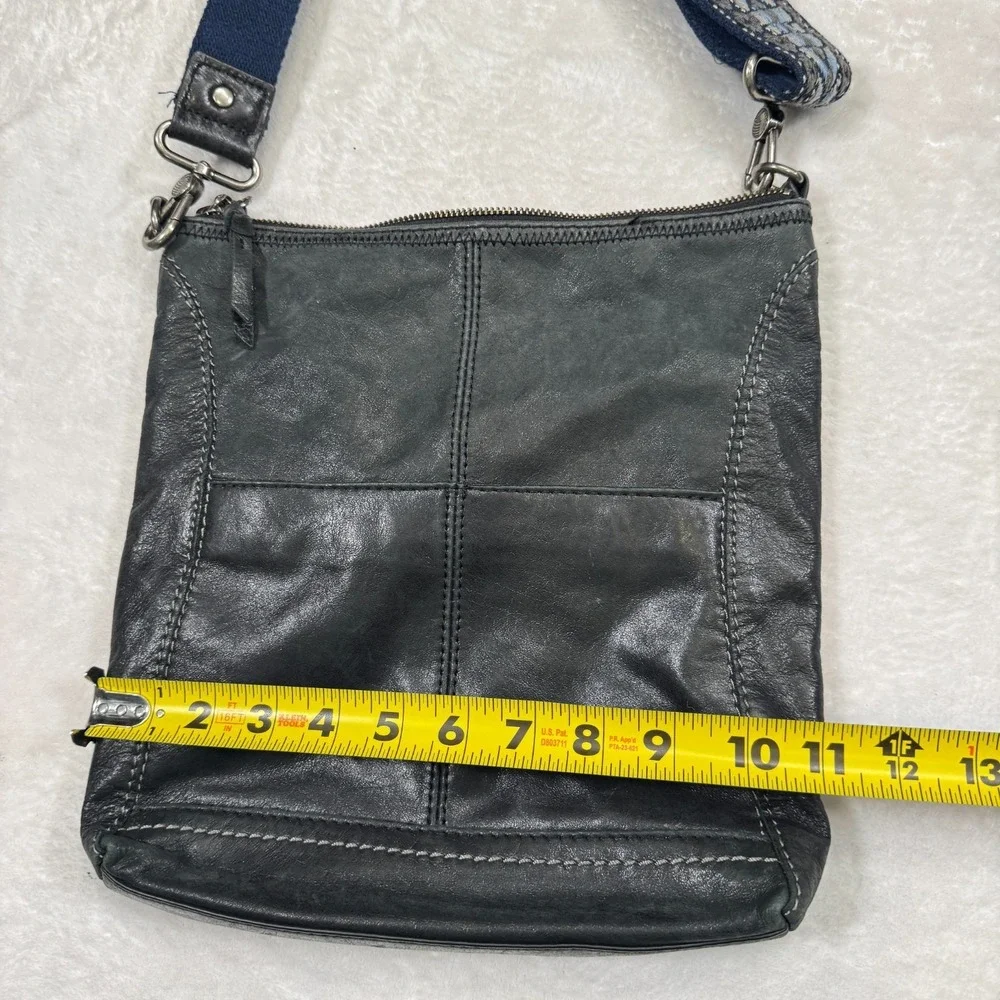 The Sak Lucia Women's Black Leather Crossbody Bag Purse Adjustable Webbing Strap - Picture 7 of 8